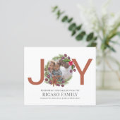 BUDGET prettige kerstfeestvreugde grote fotokaart (Staand voorkant)