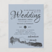 BUDGET PRICED Stofblauwe Bergen Budget Flyer (Voorkant)