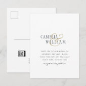 BUDGET Printen or Digital Download Wedding INVITE Briefkaart (Voorkant / Achterkant)