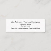 Budget professionnel Handyman Cartes de visite (Dos)