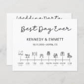 Budget Programme de calendrier du jour de mariage  (Devant / Derrière)