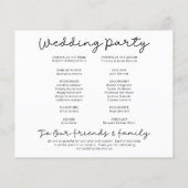 Budget Programme de calendrier du jour de mariage  (Dos)