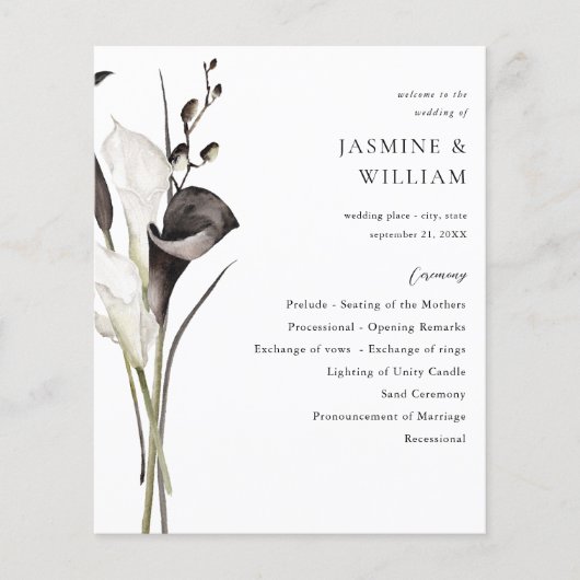 Budget Programme de cérémonie des Mariages de plan (Devant)