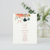 Budget Programme de mariage floral Feuille papier (Debout devant)