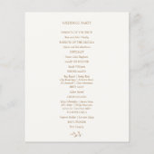 Budget Programme de mariage floral Feuille papier (Dos)