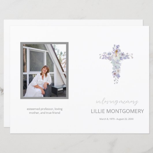 Budget Programme funéraire de 4 pages (Devant / Derrière)