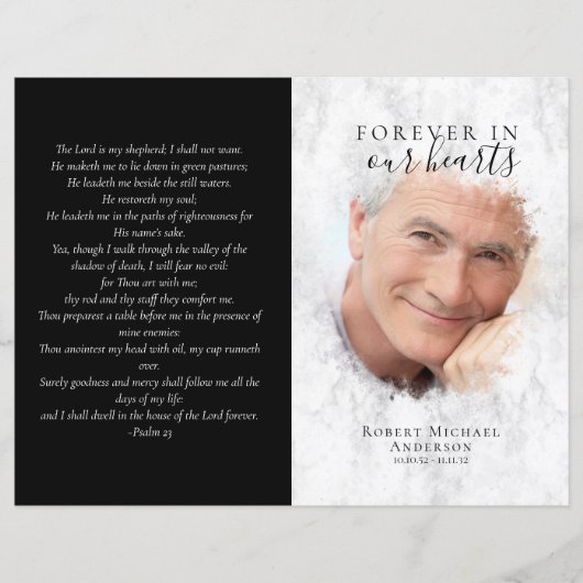 Budget Programme funéraire de marbre de 4 pages (Devant)