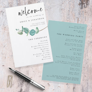 Budget Programme Minimaliste de Mariage Eucalyptus