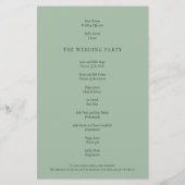 Budget Programme moderne de mariage Eucalyptus (Dos)