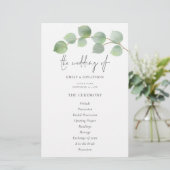 Budget Programme moderne de mariage Eucalyptus (Debout devant)