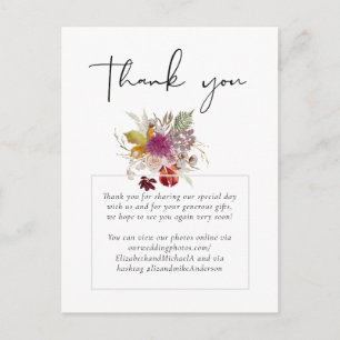 BUDGET Pruim Kaneel Bruiloft Herfst Bloemen Briefkaart