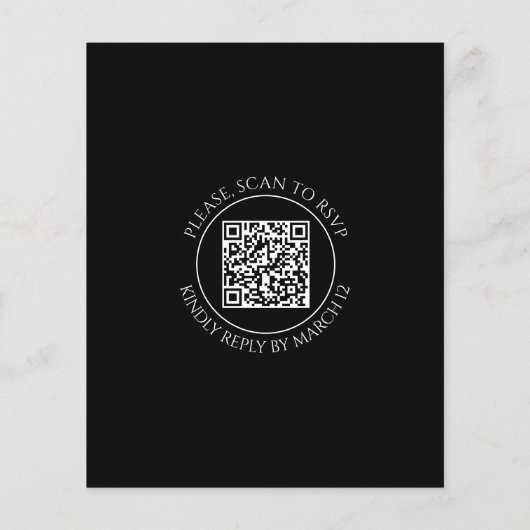 BUDGET Pruim pioenrozen QR trouwkaart Flyer (Achterkant)