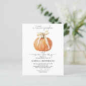 Budget Pumpkin Bow Baby shower Uitnodiging (Staand voorkant)