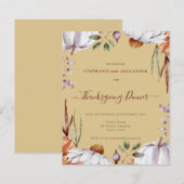 Budget Pumpkin Floral Thanksgiving Uitnodiging (Voorkant / Achterkant)