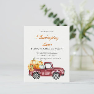 Budget Pumpkin Thanksgiving Dinner Invitation. Vli