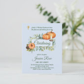 BUDGET PUMPKINS Boys Christening Invites Baptisme (Staand voorkant)