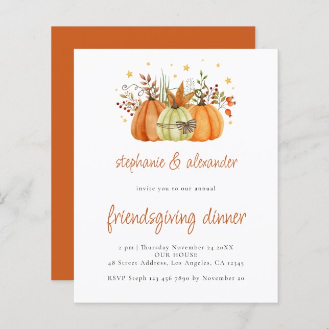 BUDGET Pumpkins Friendsgiving Thanksgiving (Voorkant / Achterkant)