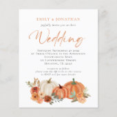 Budget Pumpkins Herfst Florals QR Wedding Invite (Voorkant)