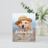 Budget Puppy Dog Birthday Party Pet Photo Invite (Staand voorkant)