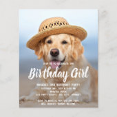 Budget Puppy Dog Birthday Party Pet Photo Invite (Voorkant)