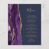 Budget Purple Agate Marine Bleu Mariage Menu (Devant)