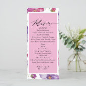 Budget Purple and Pink Floral Wedding  Menu (Debout devant)