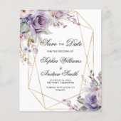 BUDGET Purple & Blush Floral Enregistrer La Carte (Devant)