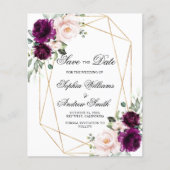BUDGET Purple & Blush Rose Enregistrer la carte de (Devant)