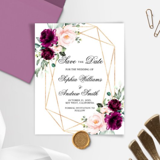 BUDGET Purple & Blush Rose Enregistrer la carte de