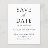 Budget Purple Floral Save the Date Announcement (Achterkant)