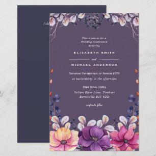 BUDGET Purple Lavender Feuilles mariage invite A9