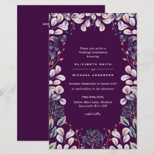BUDGET Purple Lavender Feuilles mariage invite A9