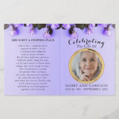 Budget Purple Photo Celebration of Life Programme (Devant)