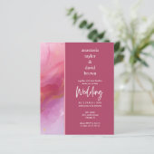 Budget Purple Pink Modern Wedding Invitation (Staand voorkant)