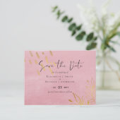 BUDGET Pusty Pink Gold Weddenschap Briefkaart (Staand voorkant)