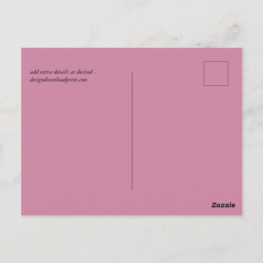 BUDGET Pusty Pink Gold Weddenschap Briefkaart (Achterkant)