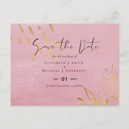 BUDGET Pusty Pink Gold Weddenschap Briefkaart (Voorkant)