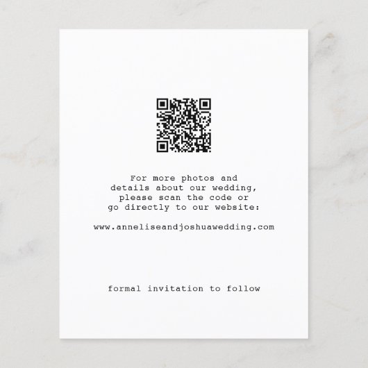 Budget QR CODE 4 foto's bruiloft met datum Flyer (Achterkant)
