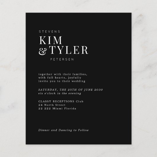 Budget QR CODE 4 foto's moderne trouwuitnodiging Flyer (Voorkant)