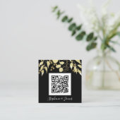 Budget QR Code Black Gold Weduwen uitnodiging (Staand voorkant)