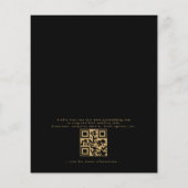 Budget QR Code Black Gold Weduwen uitnodiging Flyer (Achterkant)