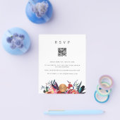 Budget QR CODE bloemige elegante uitnodiging RSVP Flyer (Enkel)
