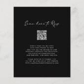 Budget QR-code Calligrafie Zwart-wit Bruiloft Flyer (Achterkant)