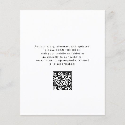 Budget QR code casual wedding save the date Flyer (Achterkant)
