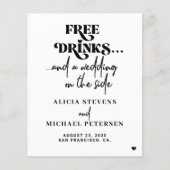 Budget QR code casual wedding save the date Flyer (Voorkant)