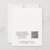 Budget QR Code Cream Wedding ReceptIon Uitnodiging (Achterkant)