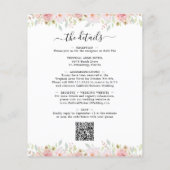Budget QR Code Details Rozen Bruiloftsuitnodiging (Achterkant)