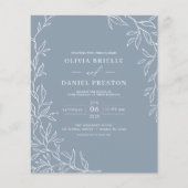 Budget QR Code Dusty Blue bruiloft uitnodiging (Voorkant)