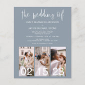 Budget QR Code Dusty Blue bruiloft uitnodiging Flyer (Voorkant)