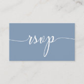 Budget QR Code Dusty Blue Simple RSVP Card Informatiekaartje (Voorkant)